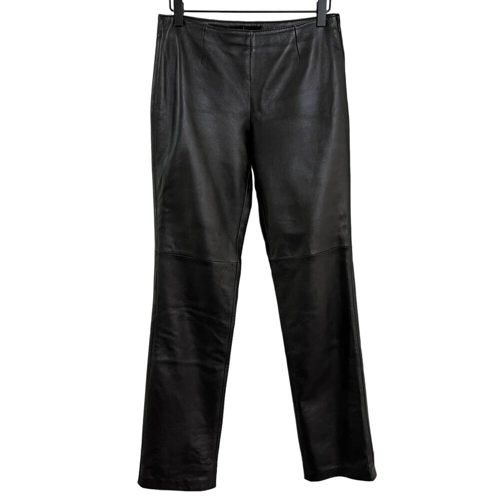 MODA International Dark Brown Leather Pants Size 4
